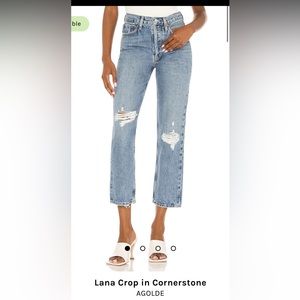 NWT Agolde Lana Crop Midrise Vintage Straight Jean in color Cornerstone. Size 28